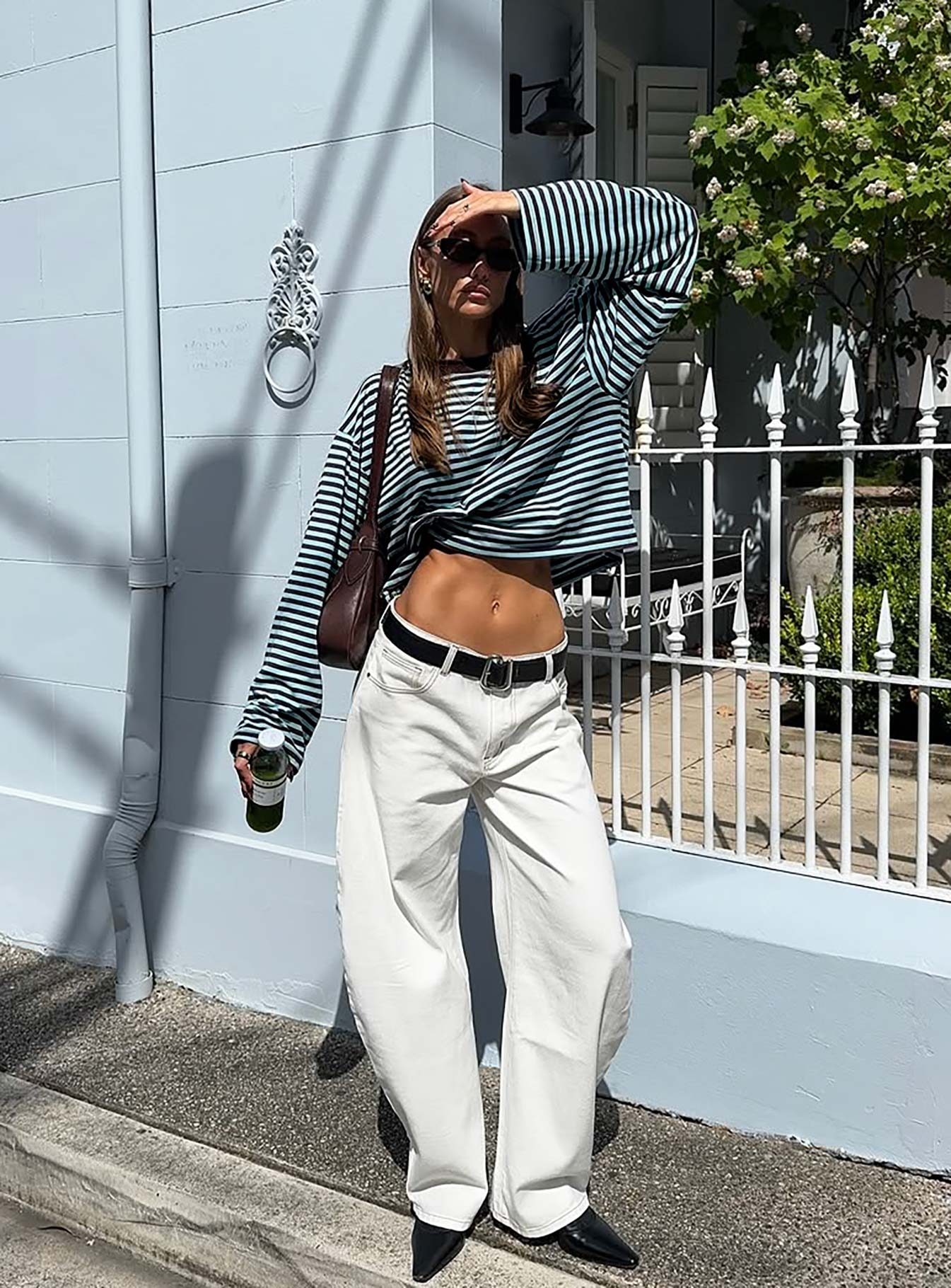 Bloom Long Sleeve Chocolate Sea Stripe