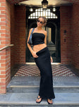   front view of model wearing Princess Polly Just Like That Maxi Skirt Black Maxi 