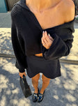 Tiara Cropped Sweater Black
