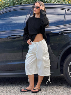 Hudsen Longline Cargo Shorts Cream