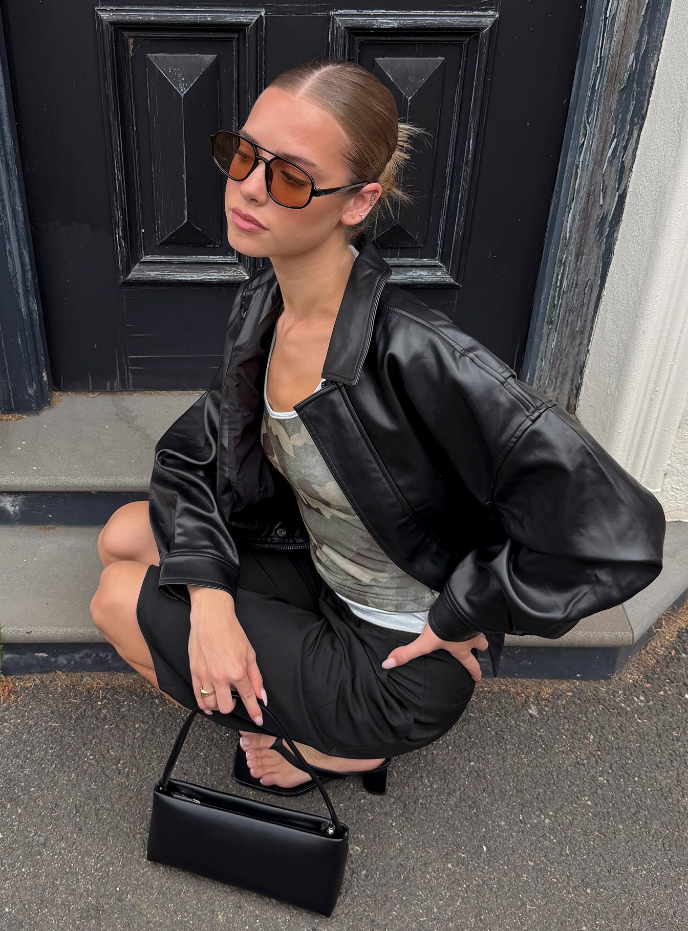 Kenny Bomber Jet Black | Princess Polly