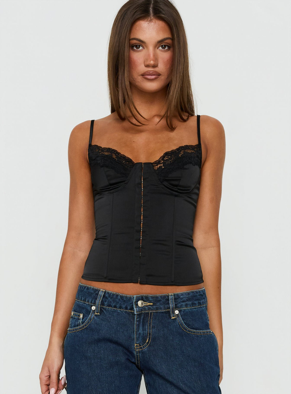 Florance Lace Corset Top Black