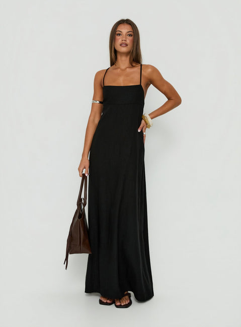 Solie Tie Back Maxi Dress Black
