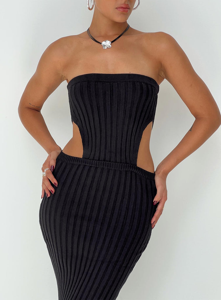 Oliana Twist Bust Maxi Dress Black main image 0