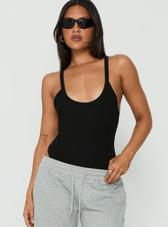 Nerinah Ribbed Bodysuit Black