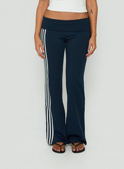 Layover Straight Leg Pants Navy Stripe