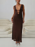 product Princess Polly Crew Neck  Steward Maxi Dress Chocolate