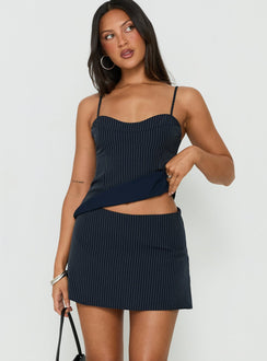 Laeyla Tailored Skort Navy Pinstripe