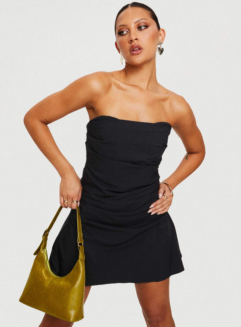 princess polly black strapless mini dress Gwendolen Strapless Lace Mini Dress Black