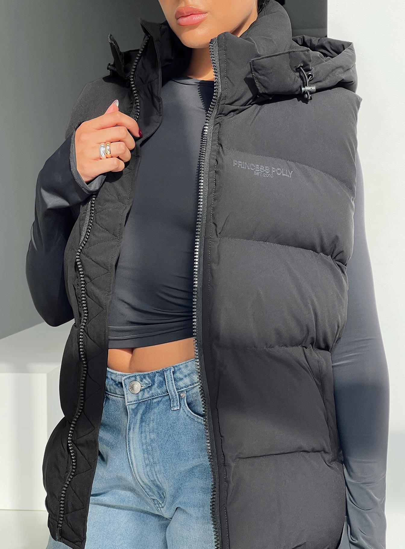 Dream puff technical puffer vest black