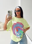 product Princess Polly Half Sleeves Crew Neck  The Beach Boys 1982 Oversized Tee Green