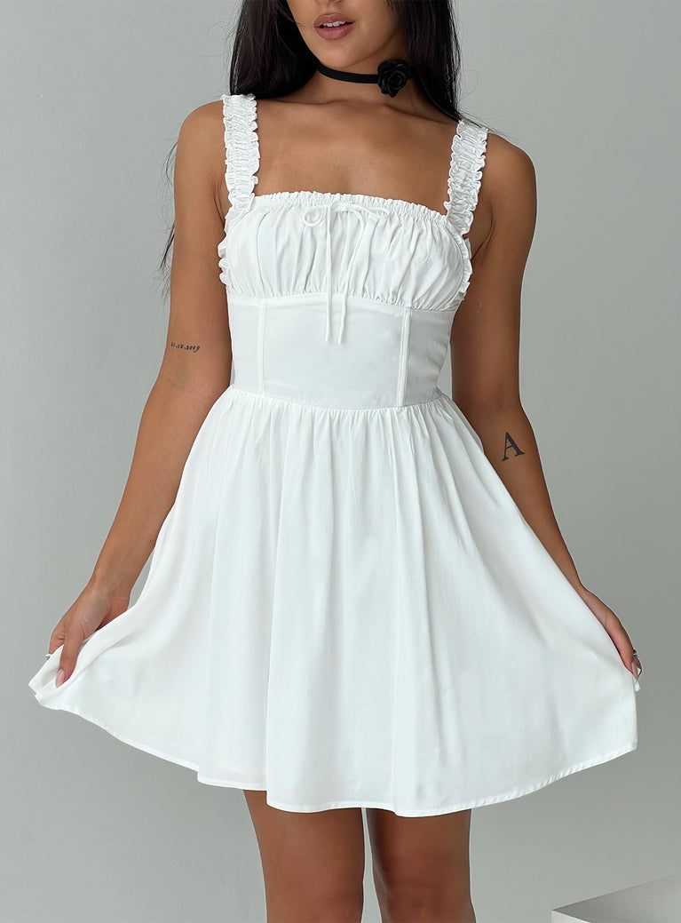 Princess Polly Square Neck  Keltie Mini Dress White