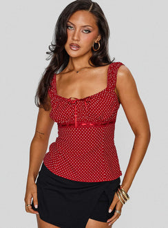 Garconne Top Red Polka