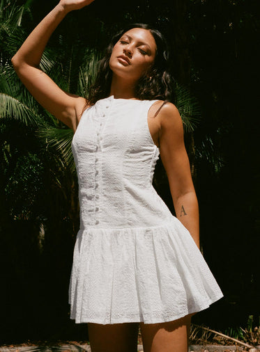 Sweeter Places Embroidered Mini Dress White Petite