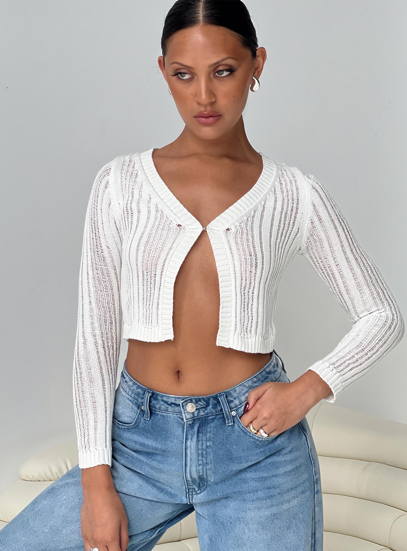 Primie long sleeve top white