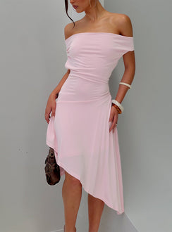 Yesina Halter Jersey Midi Dress Pink