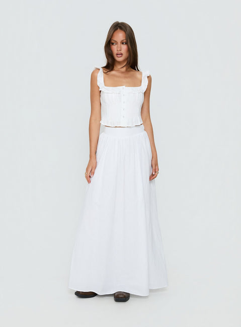 Valerio Maxi Skirt White