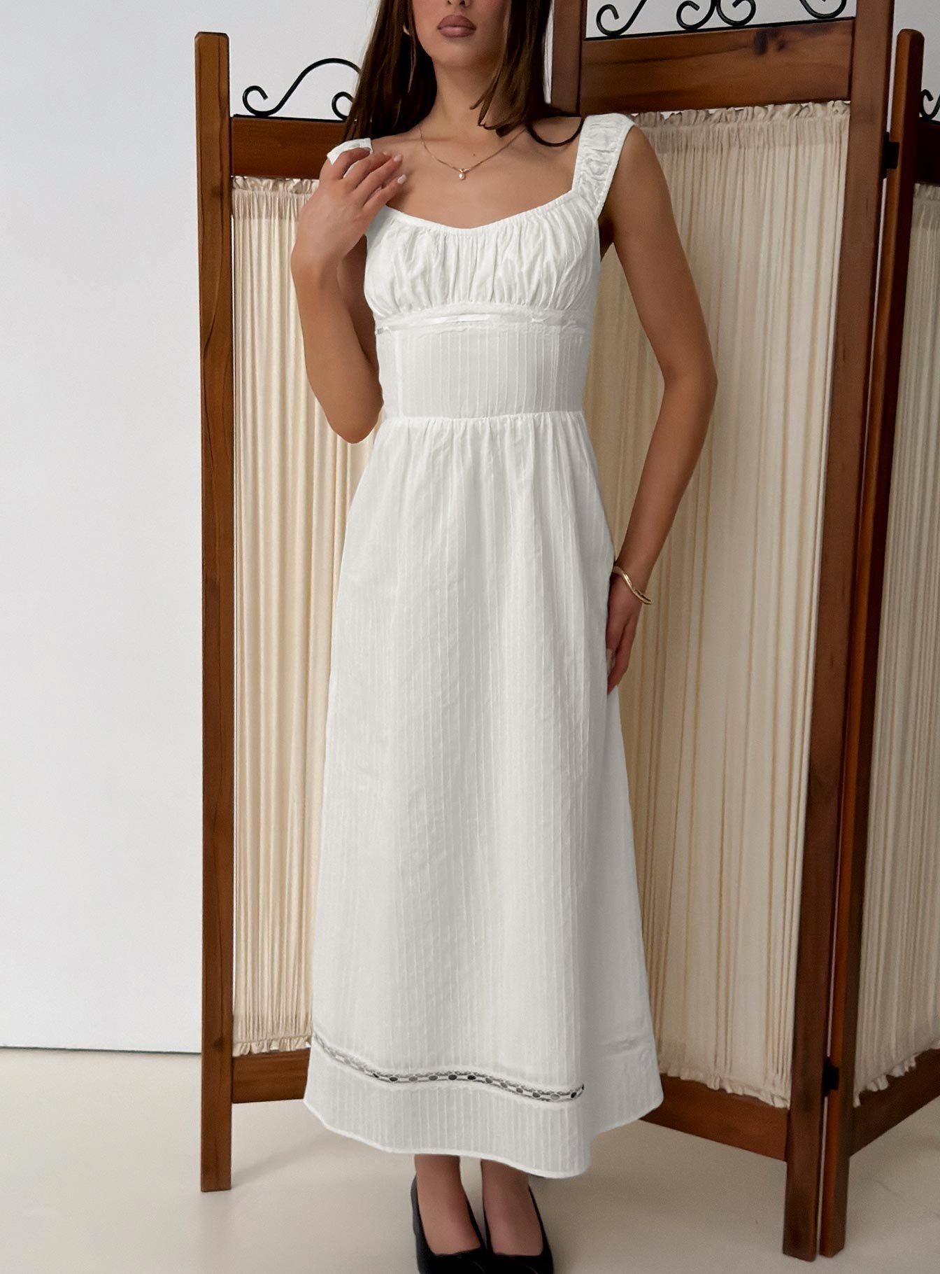 Garconne Textured Maxi Dress White