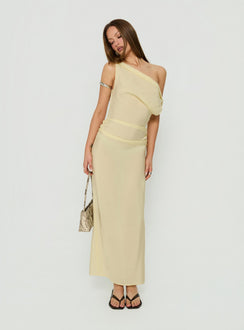 Sweetheart Off Shoulder Maxi Dress Yellow