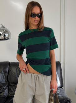 In Transit Tee Green Stripe