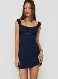Garconne Textured Mini Dress Navy