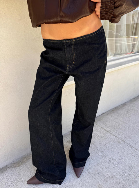 Buenos No Waist Low Rise Straight Leg Jeans Raw Denim Petite