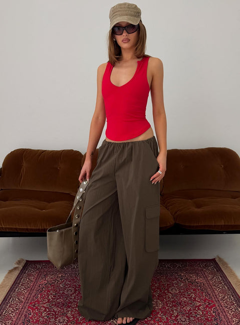 Lunea Concealed Waistband Cargo Pants Brown