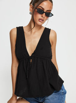 Dianna Babydoll Cami Top Black