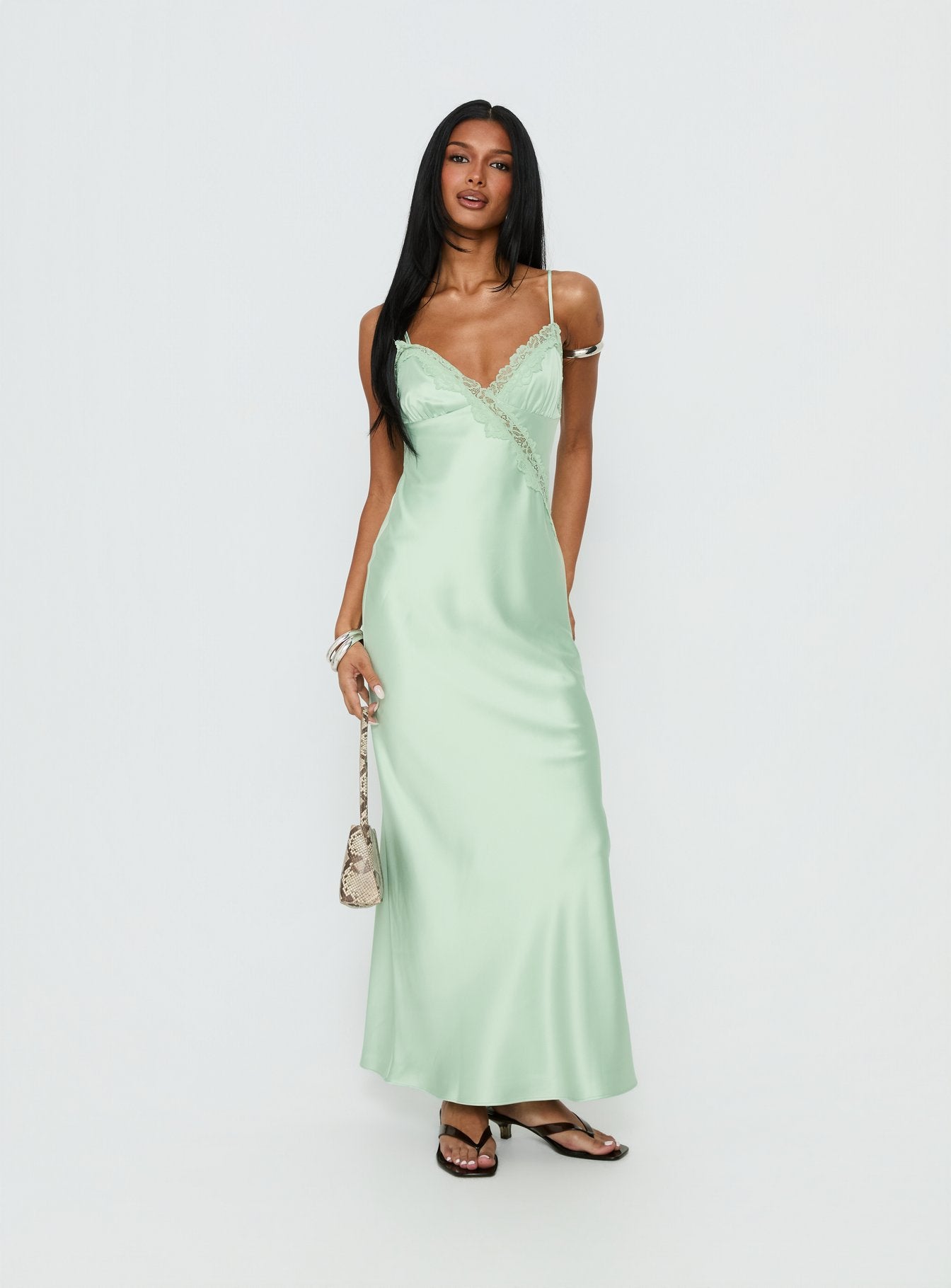 Madelene Lace V Neck Maxi Dress | Jelly Mint | Womens | Princess Polly Madelene Lace V Neck Maxi Dress | Jelly Mint | Womens | Princess Polly