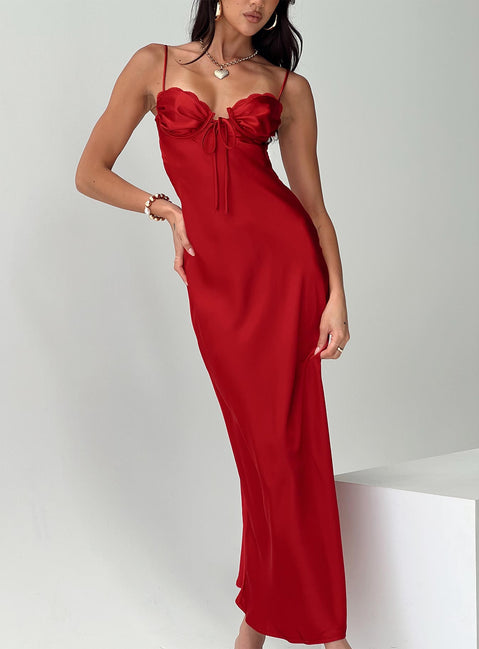 princess polly red dress maxi Strauss Maxi Dress Red