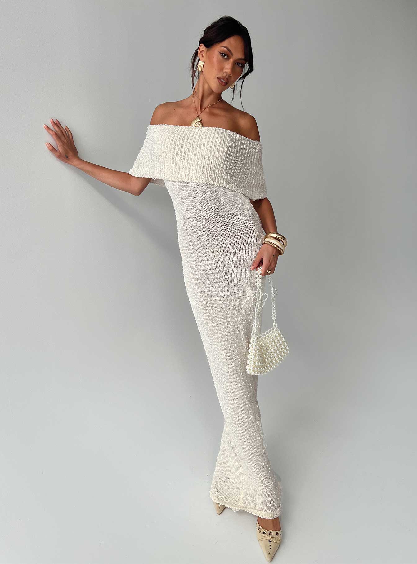 Nixen Strapless Knit Maxi Dress Cream | Princess Polly Nixen Strapless Knit Maxi Dress Cream | Princess Polly