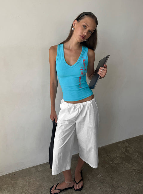 Lunea Concealed Waistband 3/4 Pant White