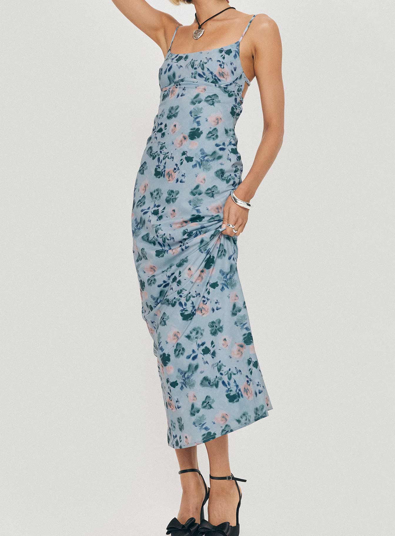 Ravia Maxi Dress Blue / Floral | Princess Polly Ravia Maxi Dress Blue / Floral | Princess Polly