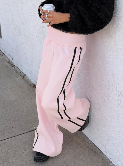 Lockie Foldover Baggy Sweatpants Pink / Black