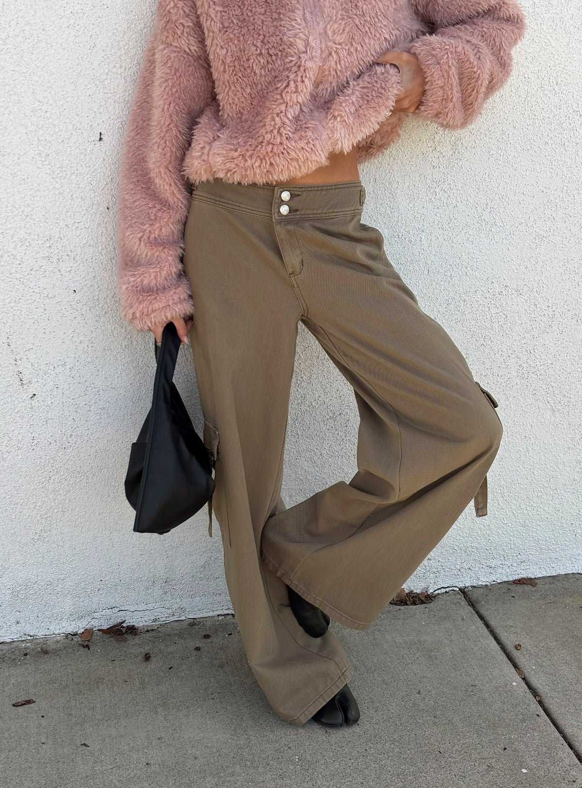 Kellenna Straight Leg Low Rise Cargo Pants Khaki
