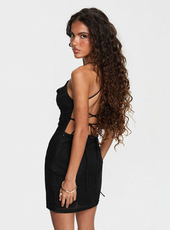 Alexus Cowl Neck Mini Dress Black
