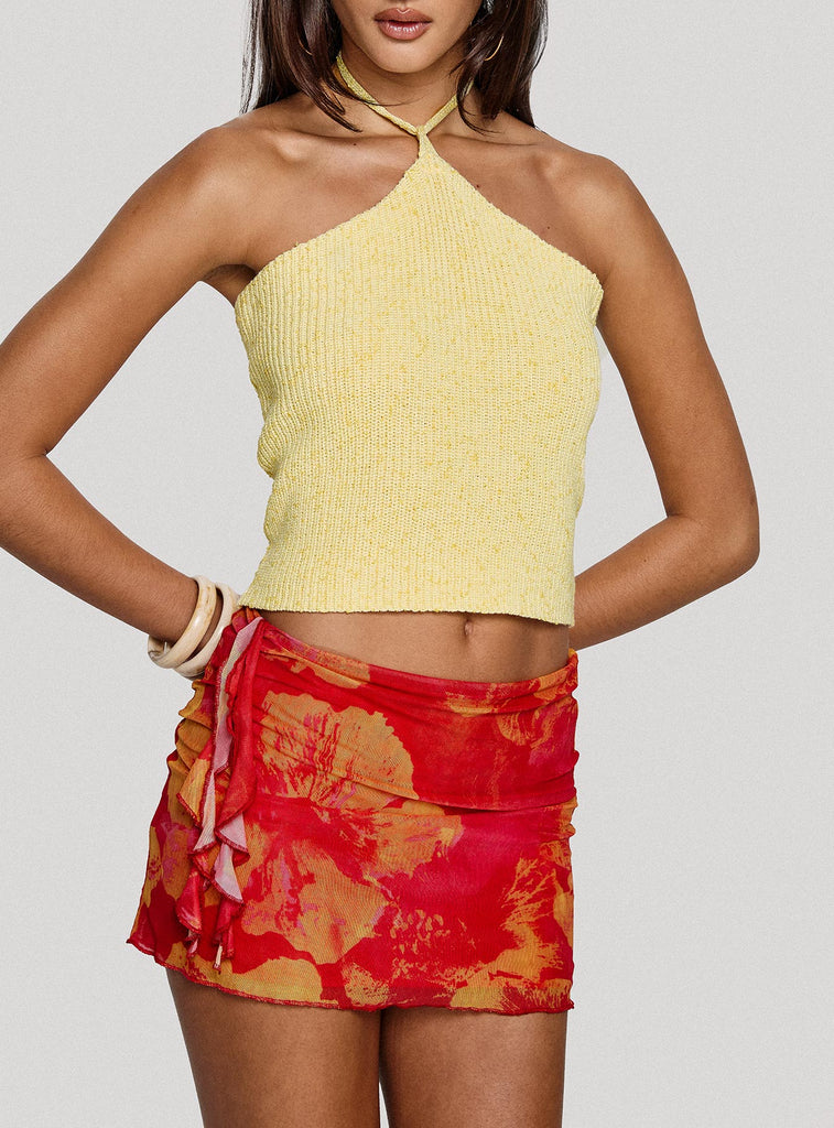 Playful Patch Knit Top / Fringe Mini Skirt LLA0629