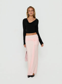 Isador Ruched Maxi Skirt Pink