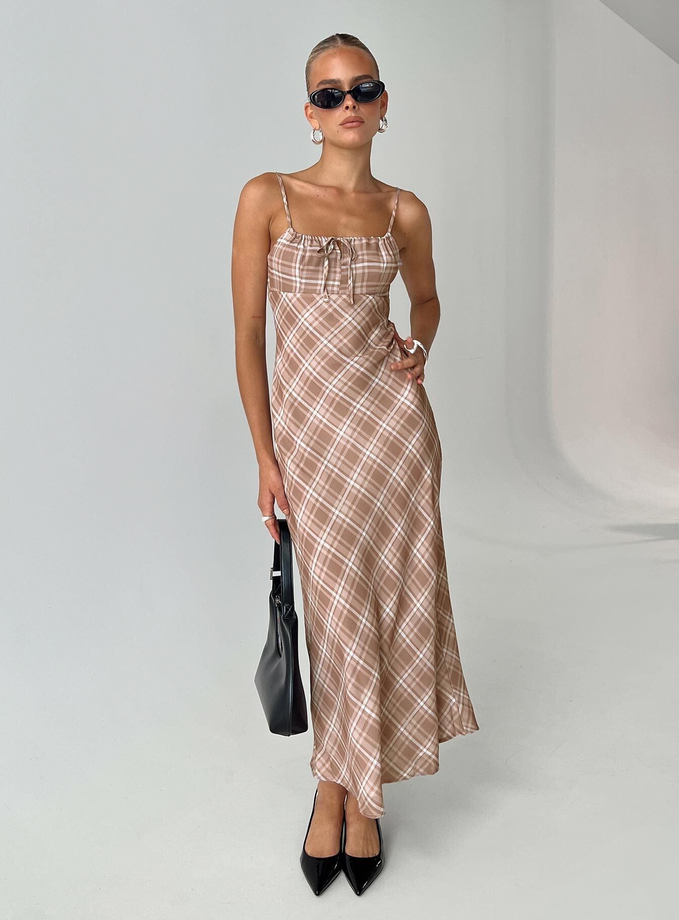 Wallin maxi dress brown check