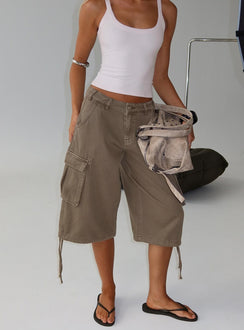 Hudsen Longline Cargo Shorts Khaki Tall
