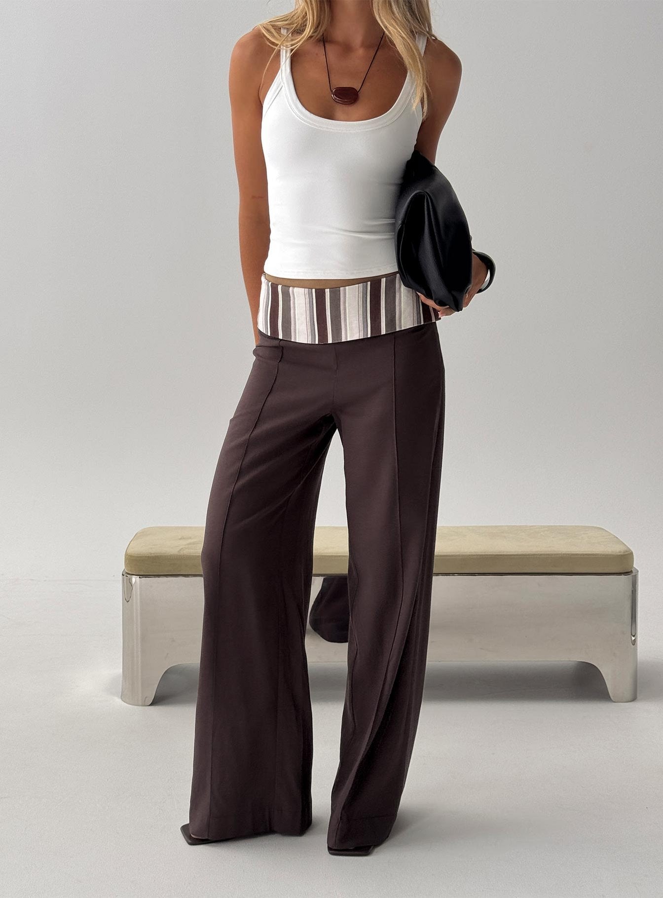 Quenlin Folded Straight Leg Pant Multi | Princess Polly