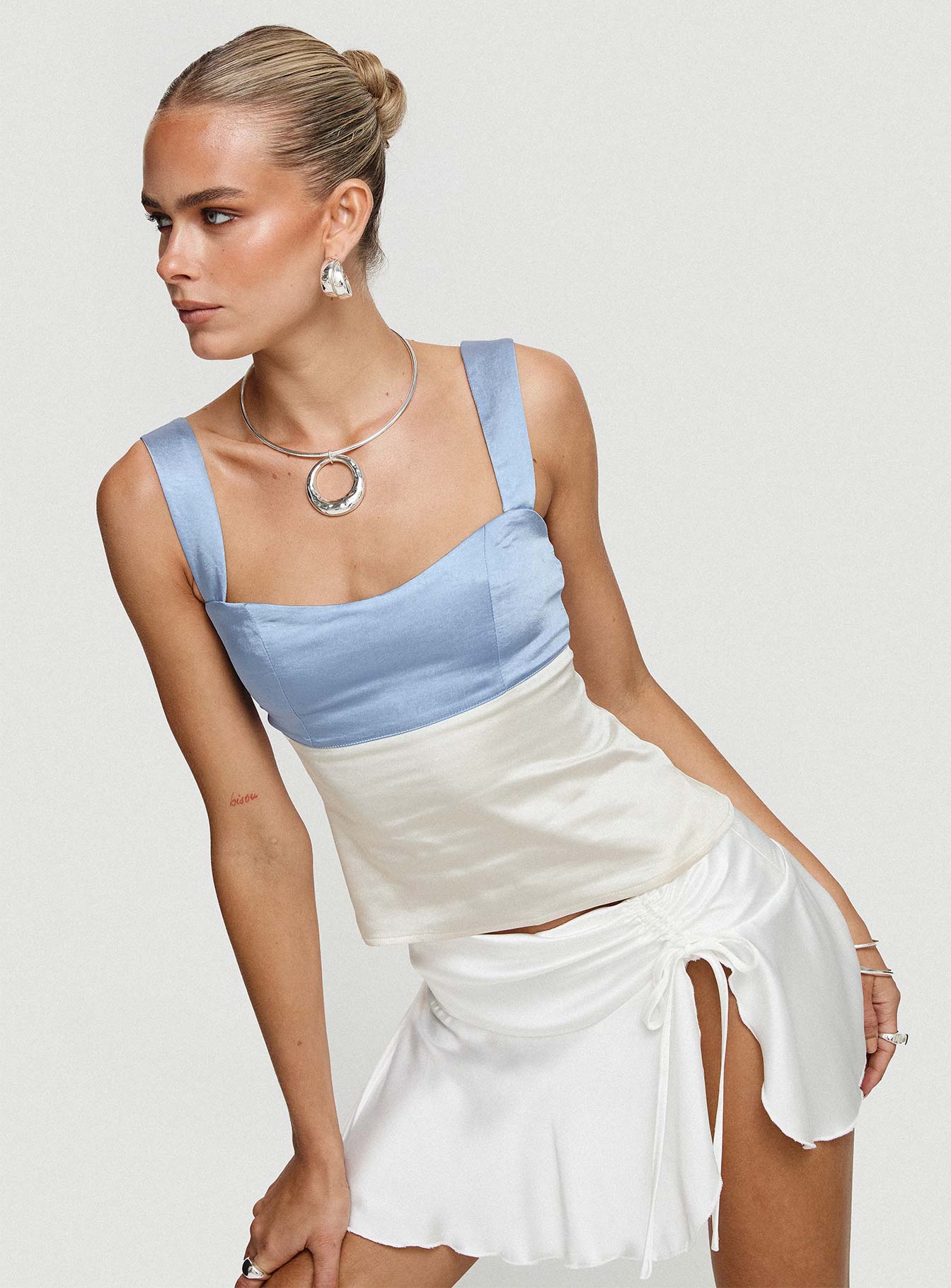 Chantell top blue / white