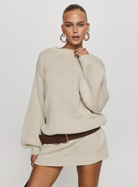 balloon sleeve knit dress Maria Balloon Sleeve Sweater Dress Black