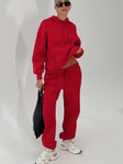 Dream Fleece Ankle Cuff Sweatpants Red