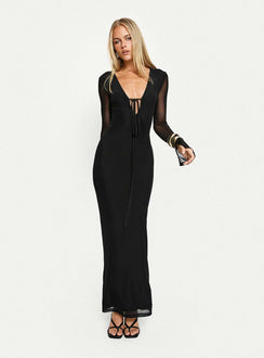 Ariadna Cut Out Long Sleeve Maxi Dress Black