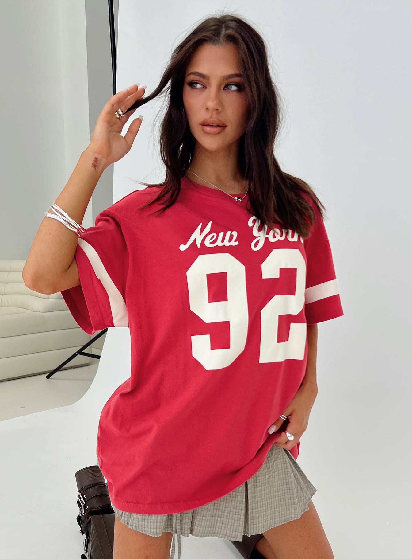 New York 95 Oversized Tee Red New York 95 Oversized Tee Red