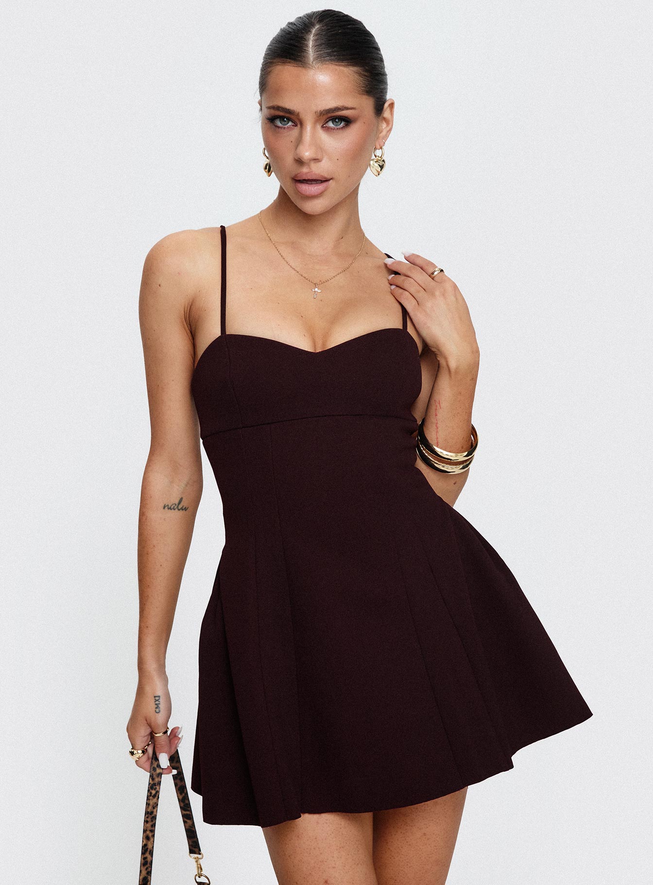 open lace back dress Abdul Mini Dress Wine open lace back dress Abdul Mini Dress Wine