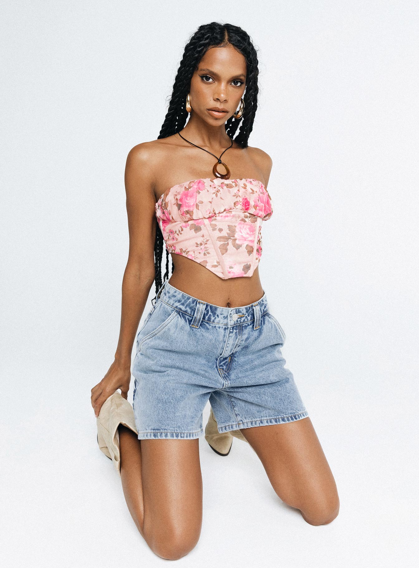 Lou Carpenter Denim Shorts Light Wash Lower Impact | Princess Polly