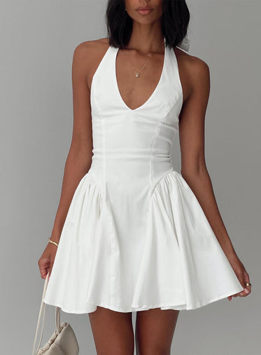 Karisse Halter Mini Dress White