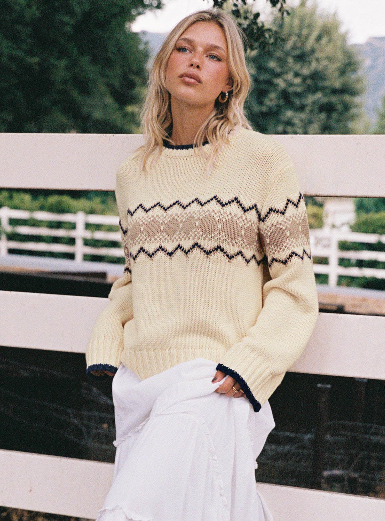 Princess Polly Madalynn Knit Graphic Jumper Beige